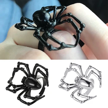 Gooti Punk Simulatsioon Loomade Spider Sõrme Rõngad, Naised, Mehed, Reguleeritav Inkrusteeritud Crystal Avatud Ring Ehted Naljakas Halloween Kingitus
