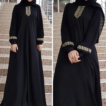 Moslemi Naine Kleit Abayat Etnilise Prindi Abayas Daamid Lahti Vabaaja Rüü Femme Musulman eest Lähis-Idas Araabia Ramadan Mood