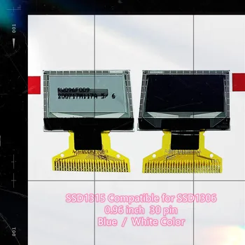 0.96 tolline 30PIN SPI Valge/Sinine OLED Ekraan 128*64 IIC Liides (Plug-in SSD1315 IC ühildub SSD1306