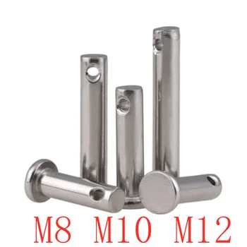 1-2tk M8 M10 M12 Clevis Tuima Peaga 304 Roostevabast Terasest Võlli Korter Peas Auk Positsioneerimine Sõrmed Silindriline Pin-kood Pin-Polt