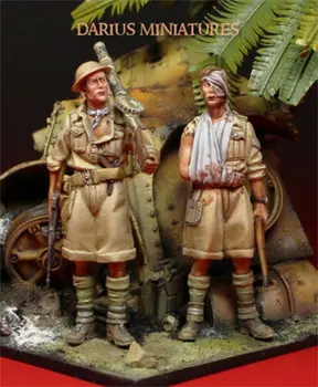 1:35 Mõõtkavas MAAILMASÕJAS Briti Armee Vigastada 2 inimest, Lõuna-Aafrika Miniatuuri Värvimata DIY Kokkupanek Staatiline Joonis Vaik Model Kits