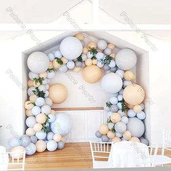 119pcs Macaron Sinine Hall Latex Balloon Vanik Arch Komplekt Pulm Tarvikud Koor, Virsik Kolbides Sünnipäeva Baby Shower Decor