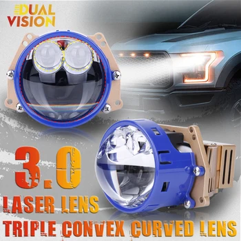 160W 83000LM 3-Tolline Bi LED Laser Projektor Lens Moodul LED Läätse Esilaterna Moderniseerimiseks Kadudeta Bifocal Objektiivi nuppe Hi, Lo sõidutuli