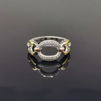 2023 Hot müük S925 hõbe moes lihtne teemant sõrmus luku ringi loov isiksus, ring, meeste ja naiste käevõru