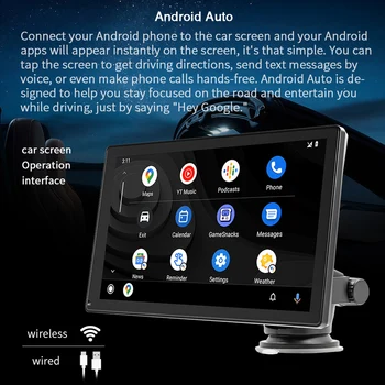 9 Tolline Car Stereo-Radio Bluetooth-Ühilduva Traadita Carplay Android Auto Multimeedia Mängija Backup Kaamera, Mms-Vastuvõtja