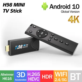 Algne H98MINI Smart TV Box Android10.0 Allwinner H313 4K HDR TV Stick H. 265 3D Wifi, BT TV Eesliide VS X96S Tanix X96 Pluss X98
