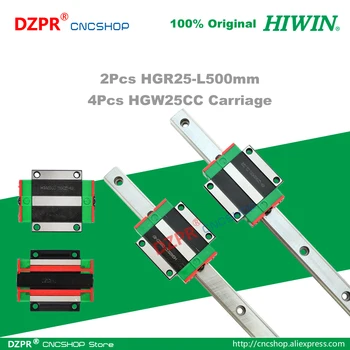 Algne HIWIN HGR25 Lineaarne Juhend 500mm 19.69 Raudtee HGW25CC Vedu Slide CNC Ruuteri Graveerimine Puidutööd Laser Masin