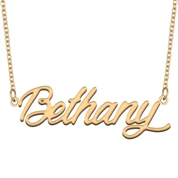 Bethany Nimi Kaelakee Naiste Roostevabast Terasest Ehteid Kulla Värvi Tehasesilt Ripatsid Collares Para Mujer Tähed Choker