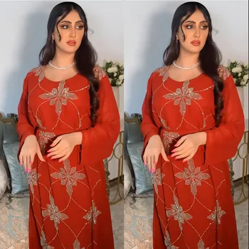 India Türgi Moslemi Abaya Naiste Kleidid Pulm Õhtu Poole Kleit Elegantne Seal Kaftan Rüü Abayas Diamond Jilbab Maroko Kauhtana
