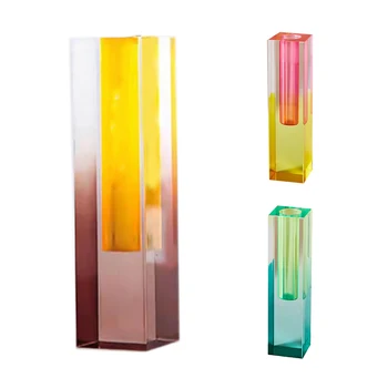 Kaasaegne Rainbow Värvi Bud Vaas Laua Klaasist Vaasid Luksus Dekoratiivsed Akrüül Crystal Põhjamaade Toas Teenetemärgi Kodus