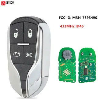 Keyecu Serveri Võti Fob Light Button 433MHz ID46 jaoks Maserati Ghibli 2014-2015 Quattroporte 2012-2015 FCC ID: M3N7393490