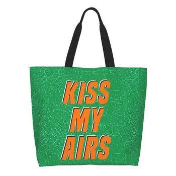 Korduvkasutatavad Kiss My Airs Ostukott Naiste Lõuend Õla Kott Kaasaskantav Toidupoed Shopper Kotid