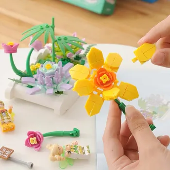 Lego tüdrukud väikeste põllumajandustootjate kokku pandud voodi ehitusplokid mänguasjad