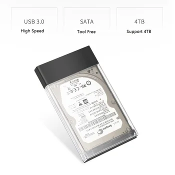 läbipaistev USB-3.1 UASP Tüüp C, et Sata 3.0 HDD Case 2.5 tollise Kõvaketta ruumi Type C Kaabel