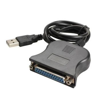 Must 80cm USB 2.0 DB25 25Pin Naine Print Port Converter Paralleelselt Side Liidese Adapter Kaabel Printeriga