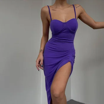 Rihm Split Kleit Vestidos 2023 Uus Stiil Elegantne Seksikas Kleit Pikk Kleit Naiste Elegantne Seksikas Klubi Partei Kleit