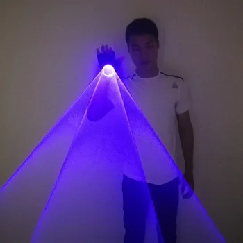 Sinine Pöörleva Laserid Kindad Lazer Sõrme Lamp Tuulispask Pihuarvutite Kahur Kinnas DJ Tantsu Klubi Tunneli Efekt LED Palm Gyro