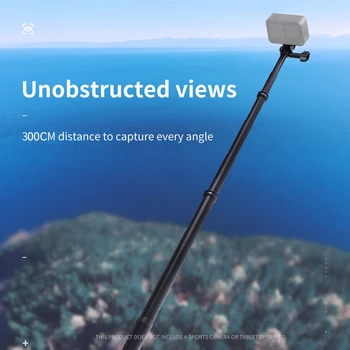 TELESIN 44-300cm Teleskoopsilindrit Selfie Pole süsinikkiust Selfie Kinni 1/4