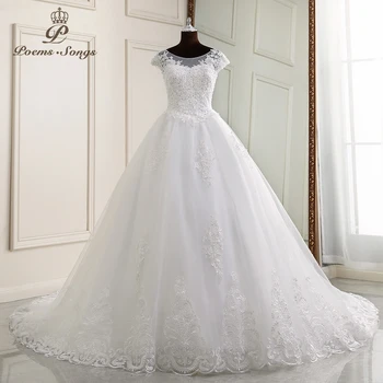 Uus Elegantne Applique pulm kleit boho abielu kleit rüü de mariee pulm kleit vestidos de novia pruudi kleit