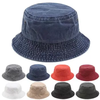 Uus Kalamehe Müts Vintage Denim Kopp Mütsid Väljas Mehed, Naised, Pestud Puuvillane Panama Müts Mood Hip-Hop Gorros Bob Müts