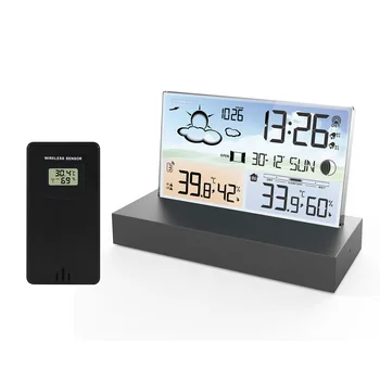Uus Läbipaistev Ilmajaamas Klaas Värv Ekraani Termomeeter Hygrometer Digitaalne Temperatuuri-Niiskuse Jälgida Ilmaennustust