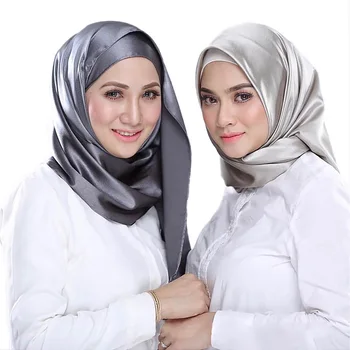 Uus Siid Moslemi Wrap Vahetu Hijab Naiste Sall Sall Headscarf Satiin Pashmina Sall Islam Foulard Femme Moslemi Turban Sall