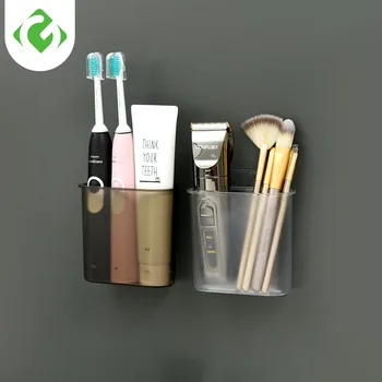 Vannitoa Seinale Paigaldatud läbipaistev kosmeetika ladustamise kasti Pesemine tabel tasuta mulgustamiseks hambahari, hambapasta karp prügi ladustamise kasti