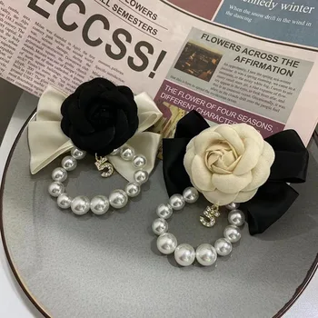 Vintage Kanga Camellia Lille Pross Pearl Crystal Bow Korsett Tutt Rinnamikrofon Nööpnõelad Fashion Ehted, Prossid Naiste Aksessuaarid