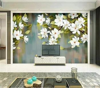 wellyu 3d Kohandatud taustpildi Ameerika retro lilled ja linnud kaasaegne minimalistlik abstraktne taust dekoratiivse seina maali 3d